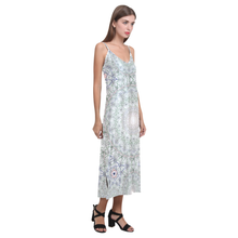 Load image into Gallery viewer, flower of life V-Neck Open Fork Long Dress(Model D18)