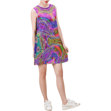 Load image into Gallery viewer, tiling(79) Sleeveless Round Neck Shift Dress (Model D51)