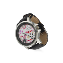 Load image into Gallery viewer, tiling(192) Unisex Stainless Steel Leather Strap Watch(Model 202)