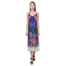 Load image into Gallery viewer, sjarjing V-Neck Open Fork Long Dress(Model D18)