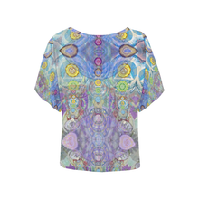 Load image into Gallery viewer, chakra Women's Batwing-Sleeved Blouse T shirt (Model T44)