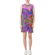 Load image into Gallery viewer, tiling(79) Sleeveless Round Neck Shift Dress (Model D51)