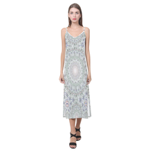 Load image into Gallery viewer, flower of life V-Neck Open Fork Long Dress(Model D18)
