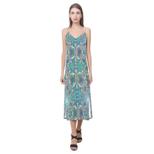 Load image into Gallery viewer, kasgan V-Neck Open Fork Long Dress(Model D18)