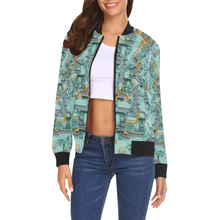 Load image into Gallery viewer, complex-square-ornament-floor-classic-512 All Over Print Bomber Jacket for Women (Model H19)