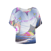 Load image into Gallery viewer, tiling(132) Women's Batwing-Sleeved Blouse T shirt (Model T44)