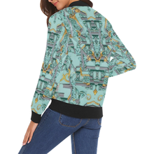 Load image into Gallery viewer, complex-square-ornament-floor-classic-512 All Over Print Bomber Jacket for Women (Model H19)